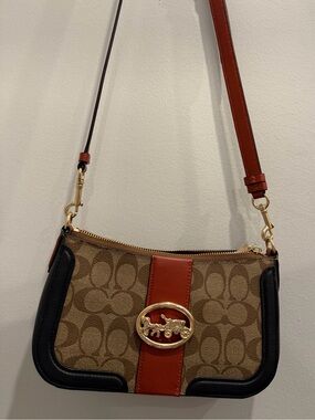 Authentic Coach Crossbody, orange strap